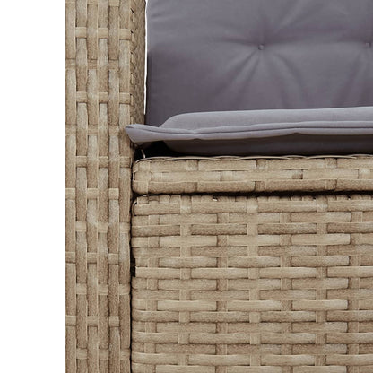 Spisebordssæt Til Haven 7 Dele Med Hynder Polyrattan Beige
