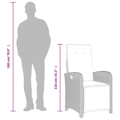 Spisebordssæt Til Haven 7 Dele Med Hynder Polyrattan Beige