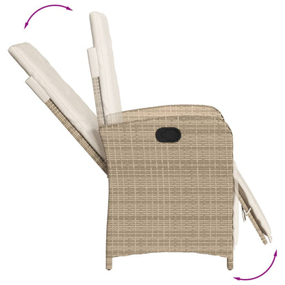 Bistrosæt til Haven 3 Dele med Hynder Polyrattan Beige - billede 5