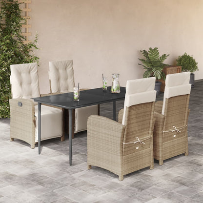 Bistrosæt til Haven 3 Dele med Hynder Polyrattan Beige
