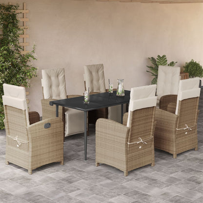 Bistrosæt til Haven 3 Dele med Hynder Polyrattan Beige
