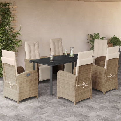 Bistrosæt til Haven 3 Dele med Hynder Polyrattan Beige
