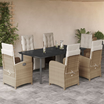 Bistrosæt til Haven 3 Dele med Hynder Polyrattan Beige