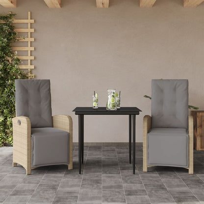 Spisebordssæt Til Haven 5 Dele Med Hynder Polyrattan Beige