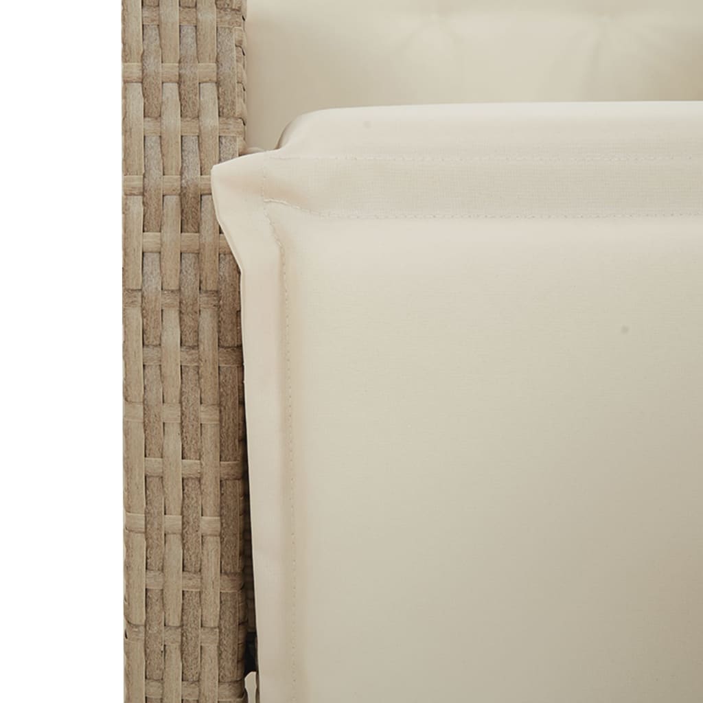 Spisebordssæt Til Haven 9 Dele Med Hynder Polyrattan Beige