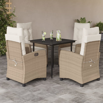 Spisebordssæt Til Haven 9 Dele Med Hynder Polyrattan Beige