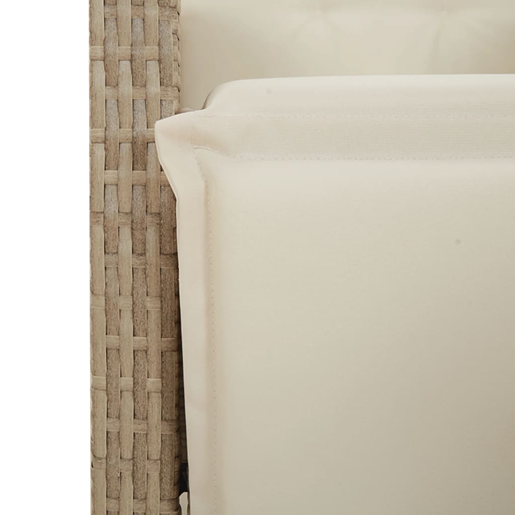 Spisebordssæt Til Haven 9 Dele Med Hynder Polyrattan Beige