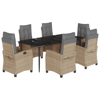 Spisebordssæt Til Haven 5 Dele Med Hynder Polyrattan Beige