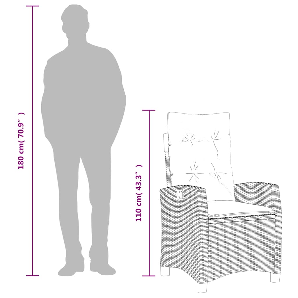 Spisebordssæt Til Haven 5 Dele Med Hynder Polyrattan Beige