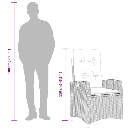 Spisebordssæt Til Haven 5 Dele Med Hynder Polyrattan Beige