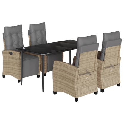 Spisebordssæt Til Haven 9 Dele Med Hynder Polyrattan Beige