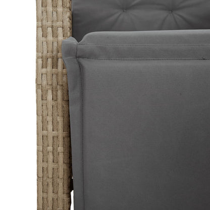 Spisebordssæt Til Haven 9 Dele Med Hynder Polyrattan Beige