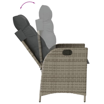 Spisebordssæt Til Haven 5 Dele Med Hynder Polyrattan Grå