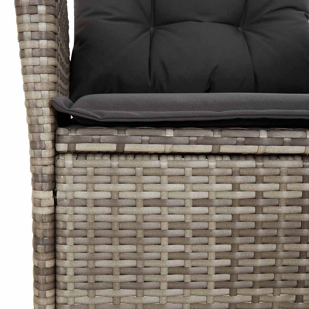 Spisebordssæt Til Haven 5 Dele Med Hynder Polyrattan Grå