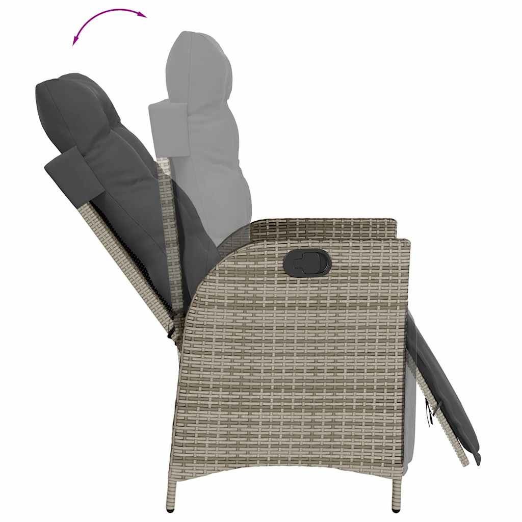 Spisebordssæt Til Haven 5 Dele Med Hynder Polyrattan Grå