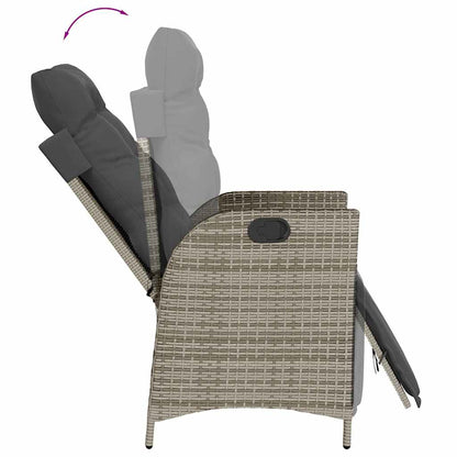 Spisebordssæt Til Haven 5 Dele Med Hynder Polyrattan Grå