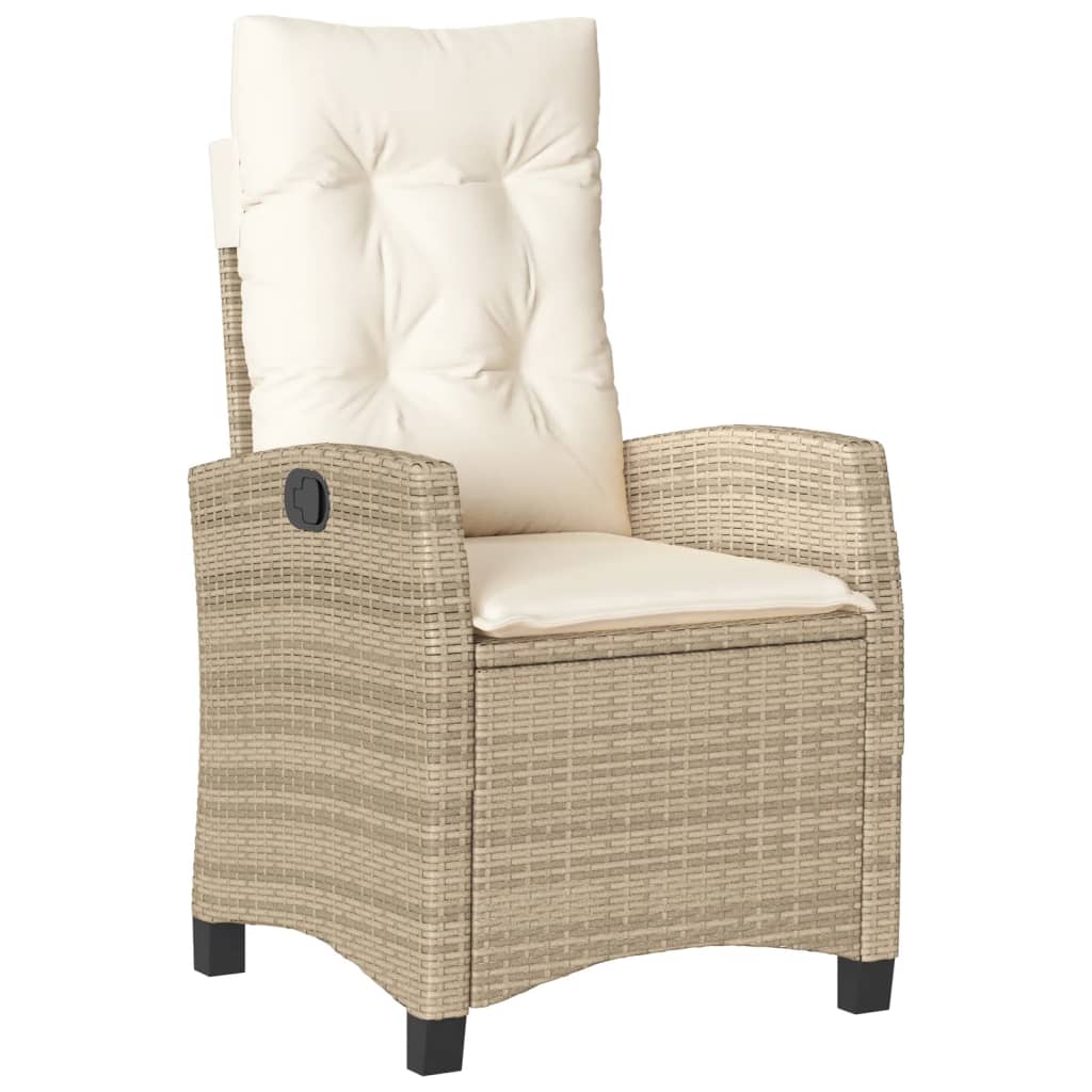 Spisebordssæt Til Haven 5 Dele Med Hynder Polyrattan Beige