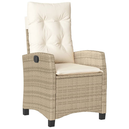 Spisebordssæt Til Haven 5 Dele Med Hynder Polyrattan Beige