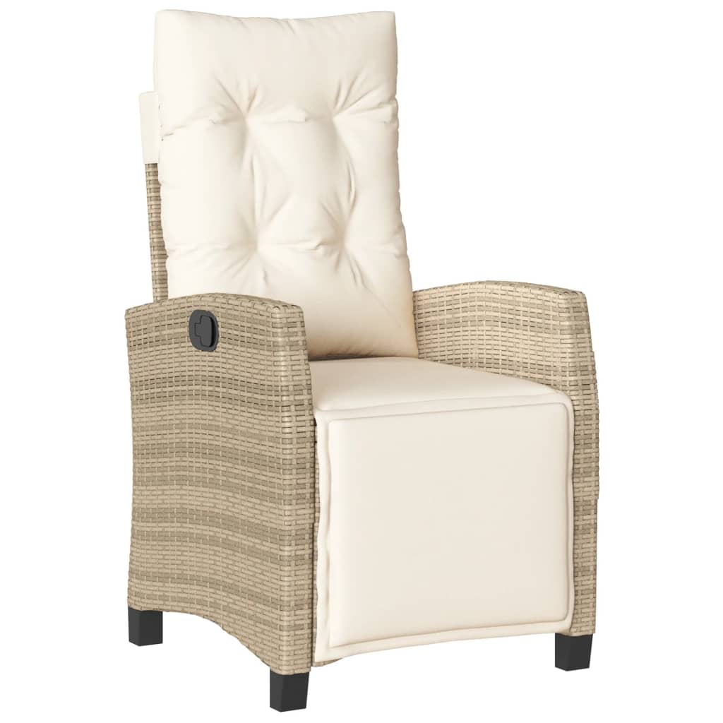 Spisebordssæt Til Haven 5 Dele Med Hynder Polyrattan Beige