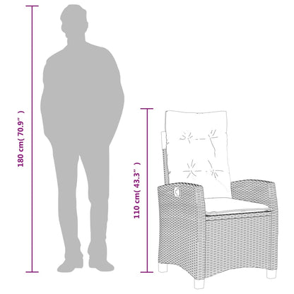 Spisebordssæt Til Haven 5 Dele Med Hynder Polyrattan Beige