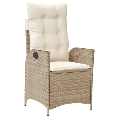 Spisebordssæt Til Haven 5 Dele Med Hynder Polyrattan Beige