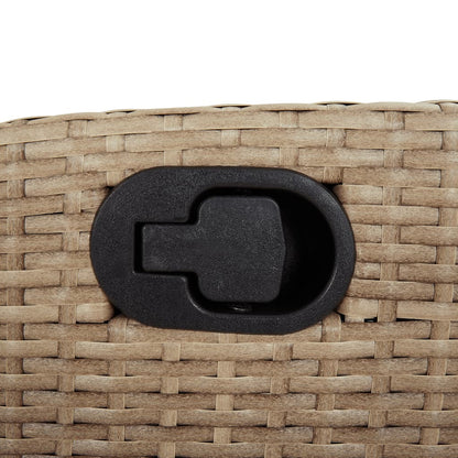 Spisebordssæt Til Haven 5 Dele Med Hynder Polyrattan Beige