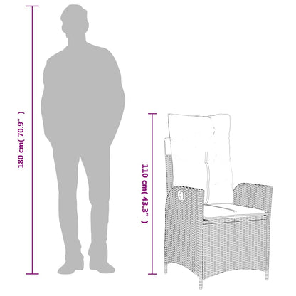 Spisebordssæt Til Haven 5 Dele Med Hynder Polyrattan Beige