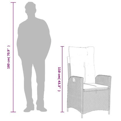 Spisebordssæt Til Haven 5 Dele Med Hynder Polyrattan Beige