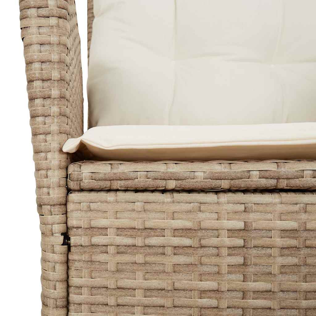 Spisebordssæt Til Haven 5 Dele Med Hynder Polyrattan Beige