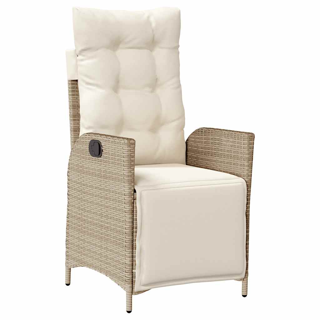 Spisebordssæt Til Haven 5 Dele Med Hynder Polyrattan Beige