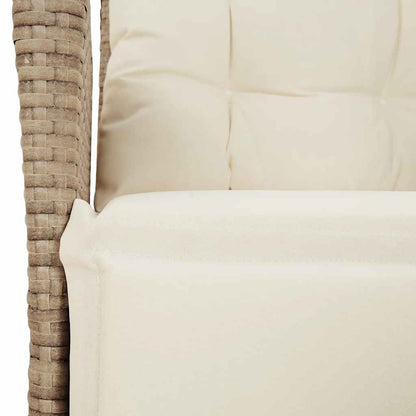 Spisebordssæt Til Haven 5 Dele Med Hynder Polyrattan Beige
