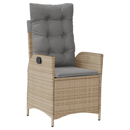 Spisebordssæt Til Haven 5 Dele Med Hynder Polyrattan Beige