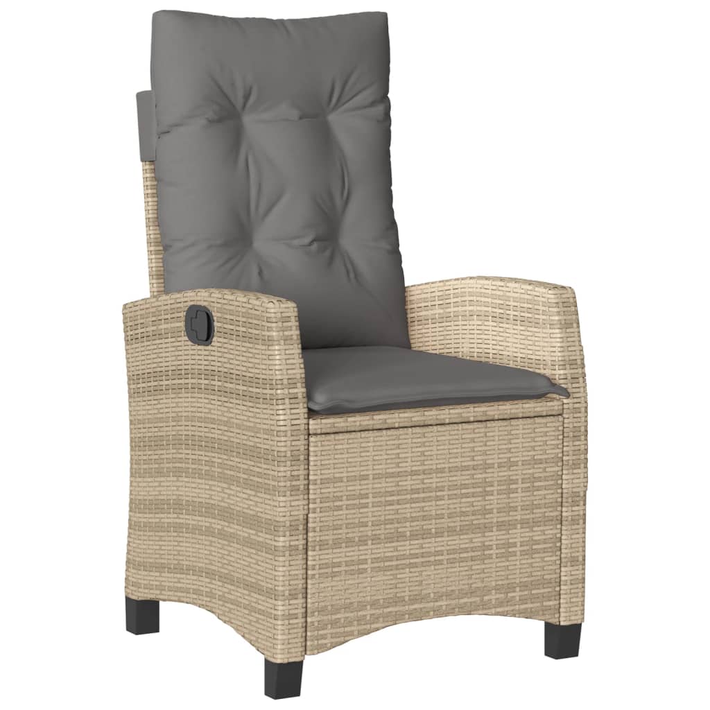 Spisebordssæt Til Haven 7 Dele Med Hynder Polyrattan Beige