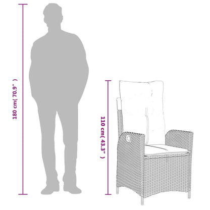Spisebordssæt Til Haven 7 Dele Med Hynder Polyrattan Beige