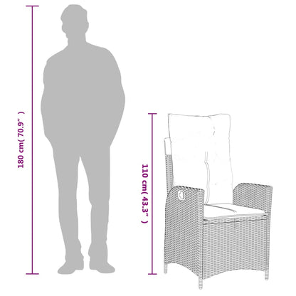 Spisebordssæt Til Haven 7 Dele Med Hynder Polyrattan Beige
