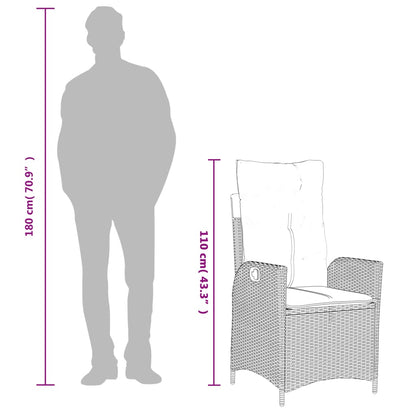 Spisebordssæt Til Haven 7 Dele Med Hynder Polyrattan Beige