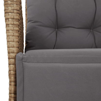 Spisebordssæt Til Haven 7 Dele Med Hynder Polyrattan Beige