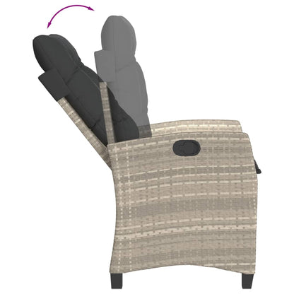 Spisebordssæt Til Haven 7 Dele Med Hynder Polyrattan Lysegrå