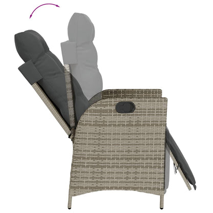 Spisebordssæt Til Haven 5 Dele Med Hynder Polyrattan Grå