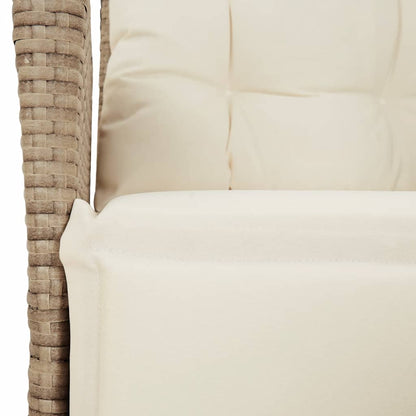 Spisebordssæt Til Haven 5 Dele Med Hynder Polyrattan Beige