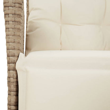 Spisebordssæt Til Haven 5 Dele Med Hynder Polyrattan Beige