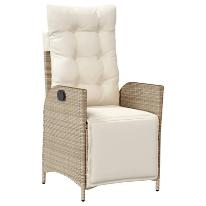 Spisebordssæt Til Haven 5 Dele Med Hynder Polyrattan Beige