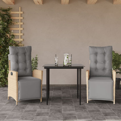 Spisebordssæt Til Haven 7 Dele Med Hynder Polyrattan Beige