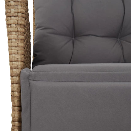Spisebordssæt Til Haven 7 Dele Med Hynder Polyrattan Beige