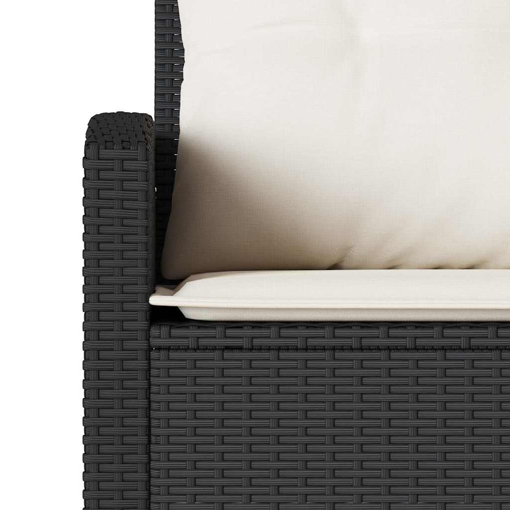 L-Formet Loungesæt Med Fodskammel Og Bord I Polyrattan