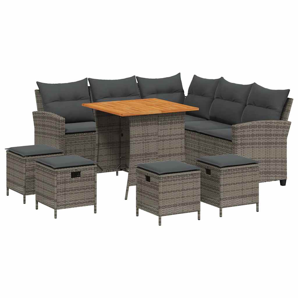 Sofasæt Til Haven 6 Dele Med Hynder L-formet Polyrattan - Billede 2