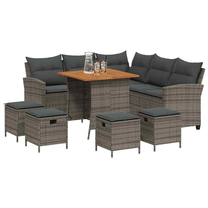 Sofasæt Til Haven 6 Dele Med Hynder L-formet Polyrattan - Billede 3