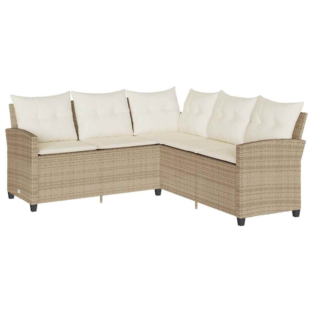 Sofasæt Til Haven 6 Dele Med Hynder L-formet Polyrattan - Billede 6