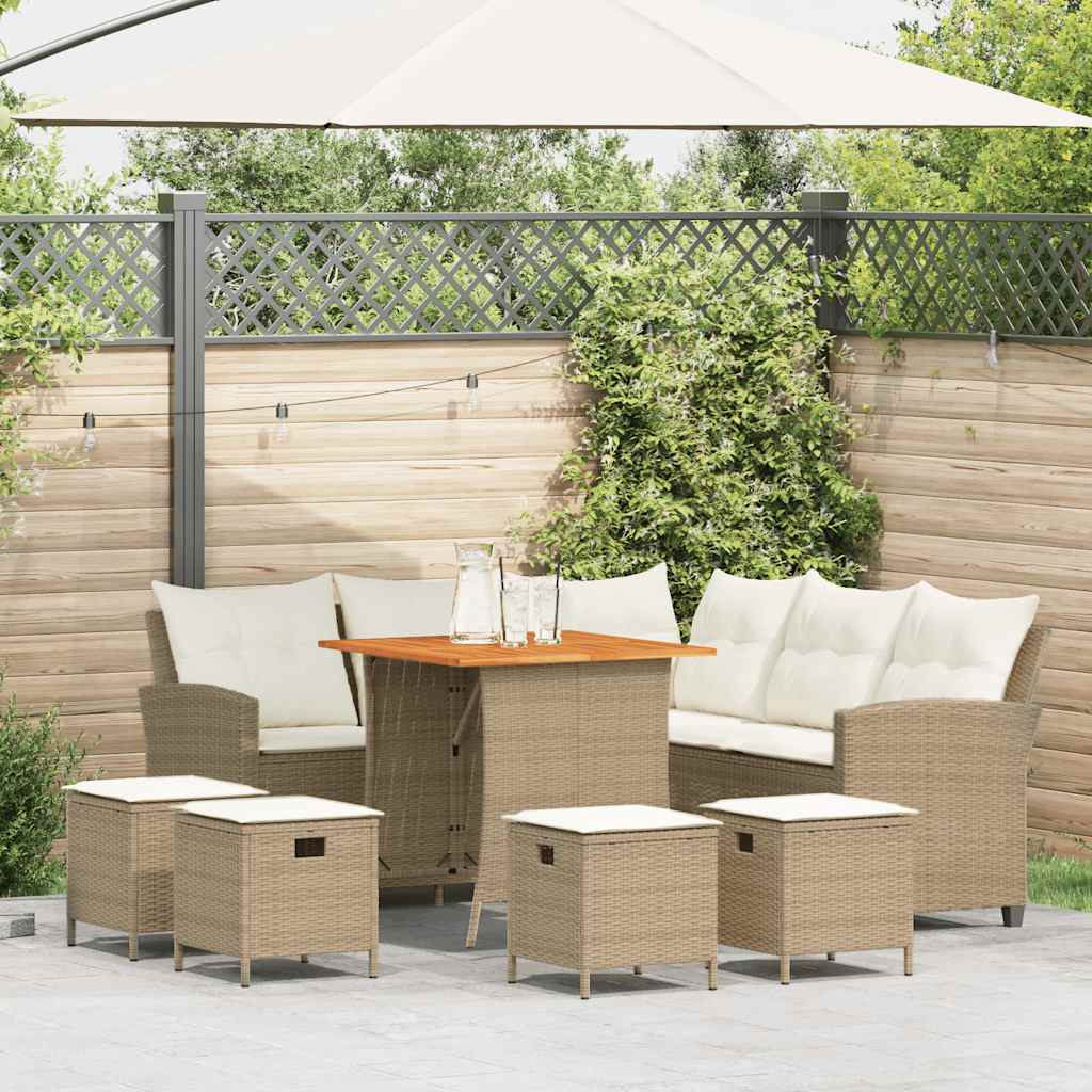 Sofasæt Til Haven 6 Dele Med Hynder L-formet Polyrattan - Variant 3213542