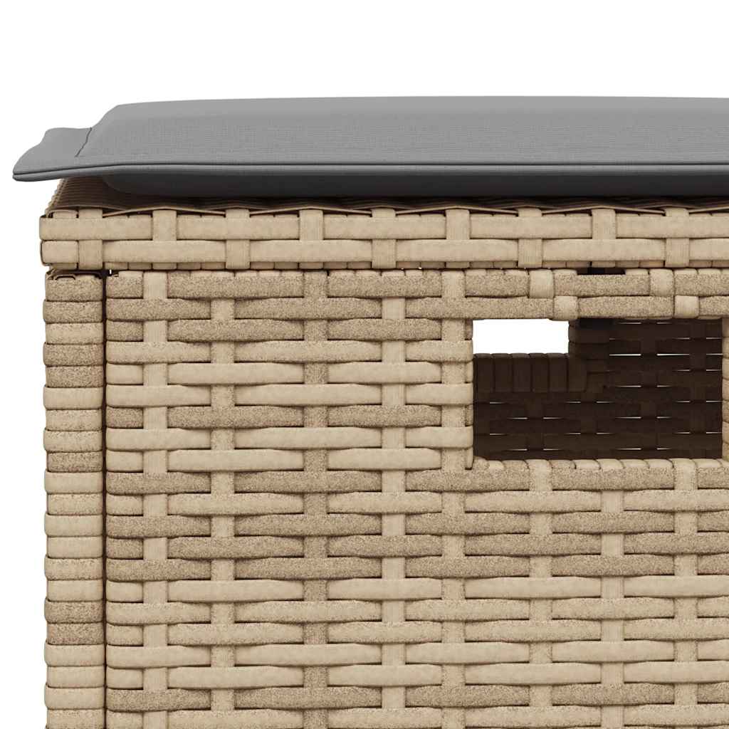 L-Formet Loungesæt Med Fodskammel Og Bord I Polyrattan